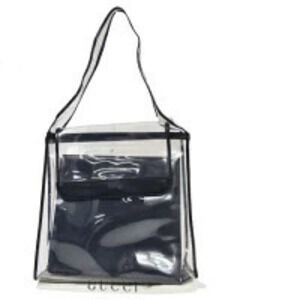 Gucci Handbag Shoulder Clear Black Vinyl Leather